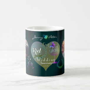 2 Photos 3rd Jade Glass Wedding Anniversary Coffee Mug