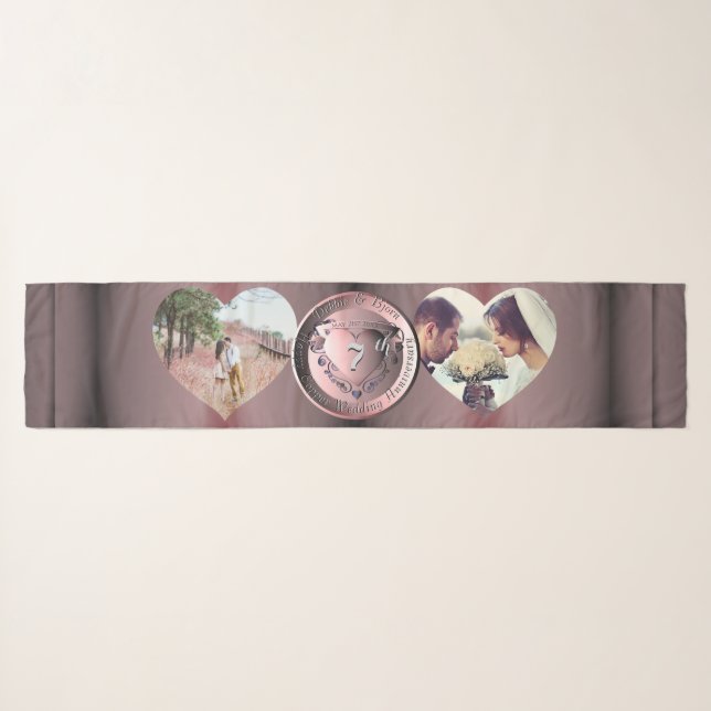 2 Photos 7th Copper Wedding Anniversary Scarf (Front (Horizontal))