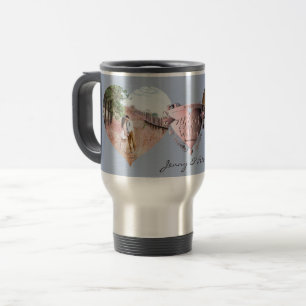 2 Photos 7th Wedding Anniversary Copper Heart Travel Mug
