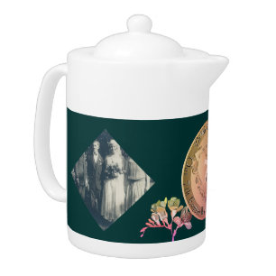 2 Photos 7th Wedding Copper Anniversary Teapot