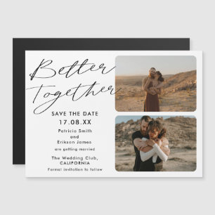 2 photos black white better together save the date