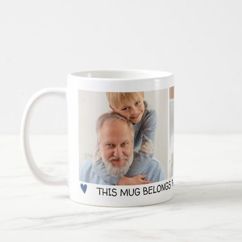 2 Photos Blue Hearts Best Grandpa Ever Coffee Mug