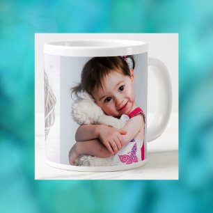 2 Photos: Child, Boyfriend, Spouse, Mom or Pet Giant Coffee Mug