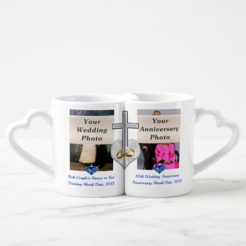 2 Photos Christian 65th Anniversary Gift Ideas Coffee Mug Set