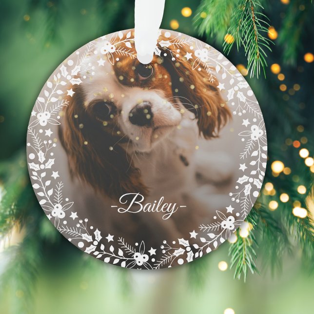 2 Photos Christmas Wreath Keepsake Dog Cat Pet Ornament (Creator Uploaded)