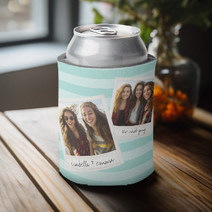2 Photos - Hipster Square Instagram Photo Collage Can Cooler