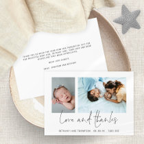 2 Photos Introducing Script Love Thanks Birth Announcement