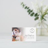 2 Photos Logo QR Code Wedding Photographer Business Card (Standing Front)