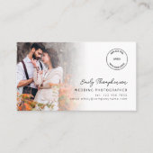 2 Photos Logo QR Code Wedding Photographer Business Card (Front)