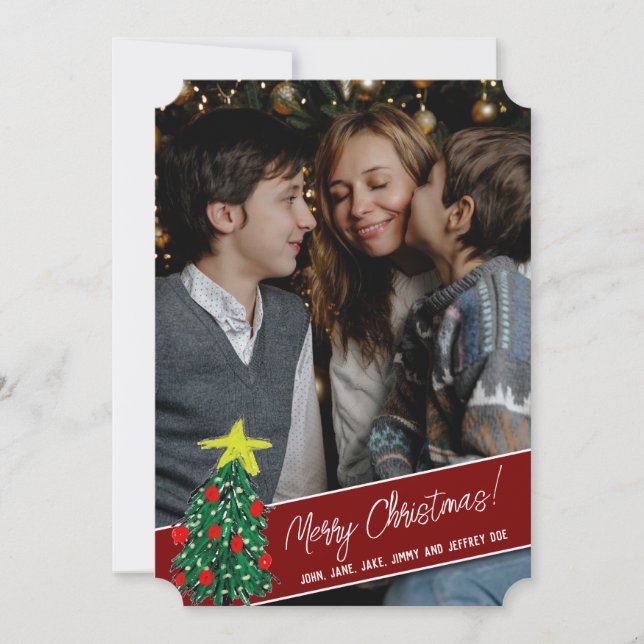 2 photos Merry Christmas Holiday Card (Front)
