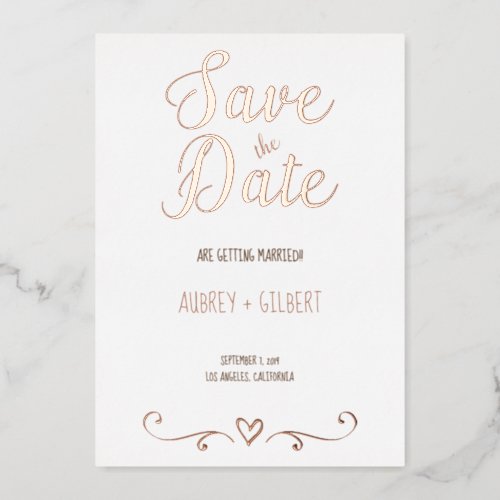 2 Photos Modern Fancy Boho Style  Foil Invitation