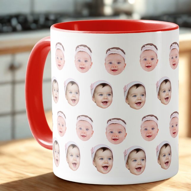 2 Photos Mug, Personalized Cute Baby Face Photo Mug (Creator Uploaded)