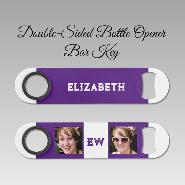 2 photos name initials white purple bar key (Creator Uploaded)