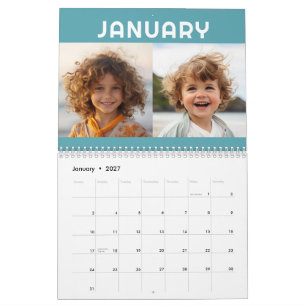 2 Photos Per Month Modern Organic Abstract Art Calendar