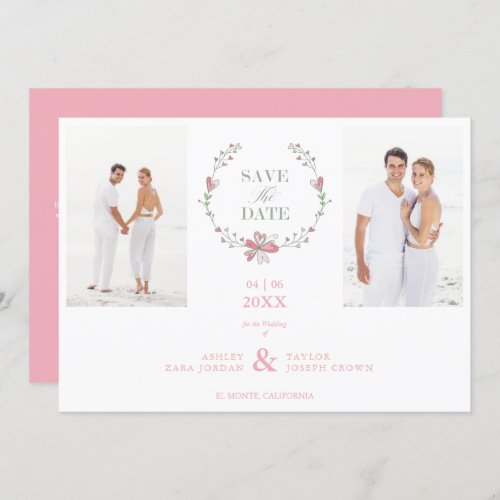 2 Photos Pink Floral Collage Wedding Covid19