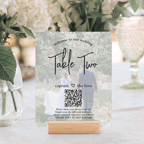 2 Photos  QR Codes Wedding Website Table Number