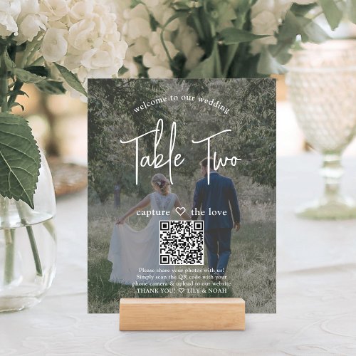 2 Photos  QR Codes Wedding Welcome Table Number