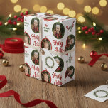 2 Photos Scrip Holly Jolly Christmas Ornament Wrapping Paper<br><div class="desc">Print the child's name on this red wrapping paper to add a festive touch to any Christmas gift you give.</div>