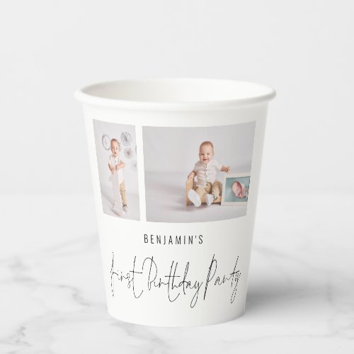 2 Photos Script First Birthday Party Thanks  Paper Cups