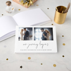 2 photos Script Our Journey Begins Wedding Guest Book