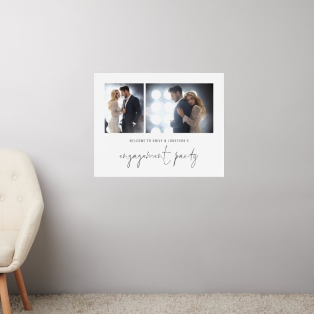 2 photos Script Welcome Engagement Party Wall Decal (Living Room 2)