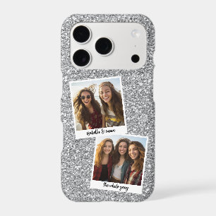 2 Photos - Silver Glitter Square Photo Collage Iphone 18 Pro Case