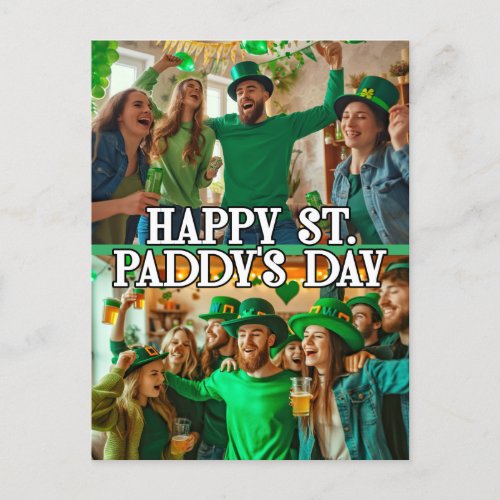 2_photos St Paddys Day Shamrock Irish Celtic Postcard