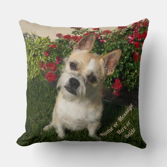 2 Photos, Text on 20x20 Personalized Photo Pillows (Front)