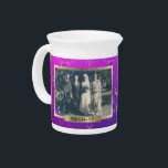 2 Photos w/Purple Roses Beverage Pitcher<br><div class="desc">If you're looking for that perfect gift to showcase your special memories,  perhaps my butterfly and rose graphics framing them on a ceramic pitcher will be just the thing you're looking for!</div>