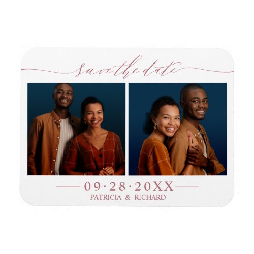 2 Photos Wedding Save The Date  Magnet