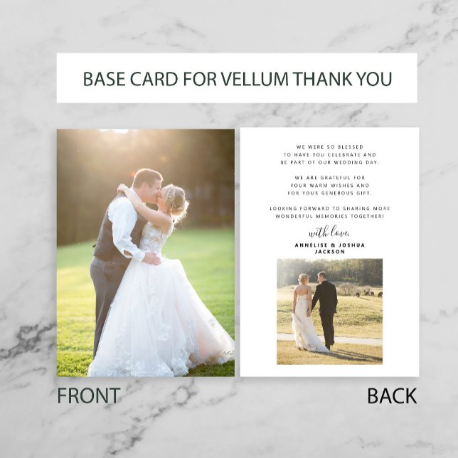 2 photos wedding thank you base for vellum card (Creator Uploaded)