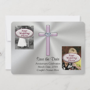 2 Photos, Your Text Christian Save the Date Cards
