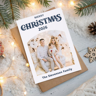 2 pictures Merry Christmas Letterpress Photo Cards