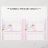 2 Pink Baby Shower Favor Custom Candy Bar Wrappers (Front)