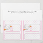 2 Pink Baby Shower Favor Custom Candy Bar Wrappers (Front/Back)