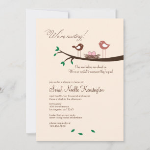 2 Pink Eggs Twin Girls Baby Shower Invitation