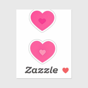 2 Pink Heart Sticker