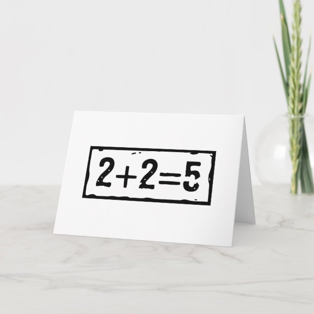 2 plus 2 equals 5 letterpress thank you card (Front)