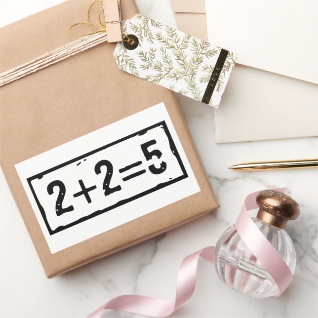 2 plus 2 equals 5 rectangular sticker (Gifting)
