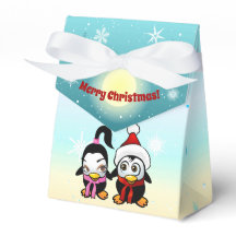 2 Polar Love Birds Celebrating Christmas