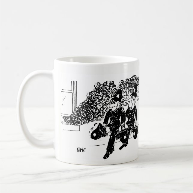 2 Police Cartoons Coffee Mug (Left)