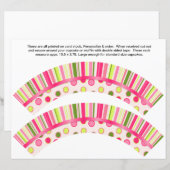 2 Polka Dot Birthday Personalize Cupcake Wrappers (Front/Back)