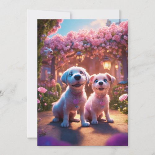 2 Puppies Holiday Card