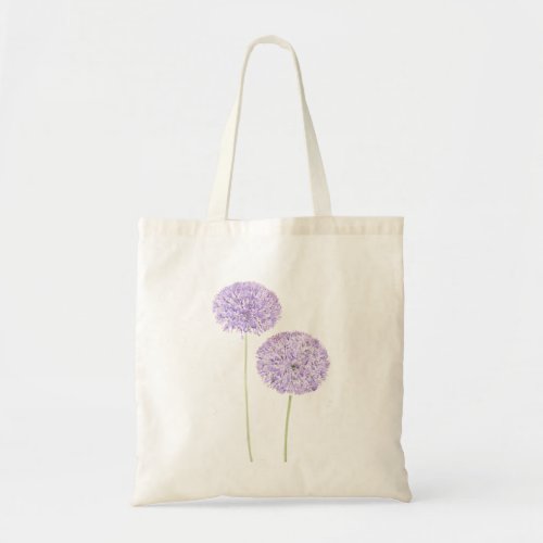 2 purple Allium watercolor Tote Bag