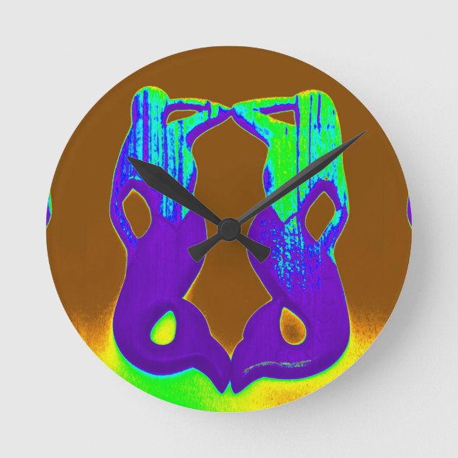 2 purple lookout mermaids round clock (Front)