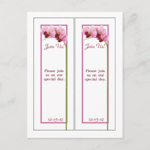 2 Purple Orchid Bookmarks Save the Date Announcement Postcard