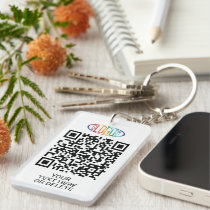 2 QR Codes Generator & Business Logo Promotional Keychain