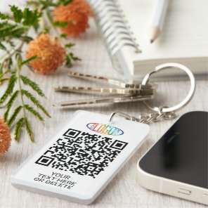 2 QR Codes Generator & Business Logo Promotional Keychain