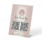 2 QR Codes Pay Here Rose Gold Glitter Custom Logo 