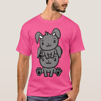 2 Rabbits Friendseam Crew Couple Sitting On Each f T-Shirt
